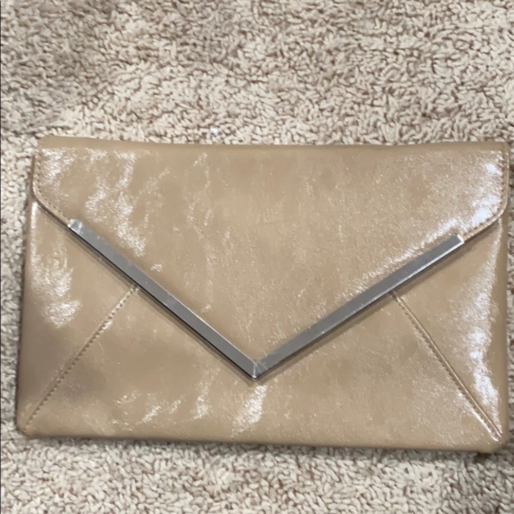 Tan INC Clutch with Silver Strap BRAND NEW